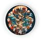 Infinite Mushroom DNA Wall Clock #2 w/ numbers