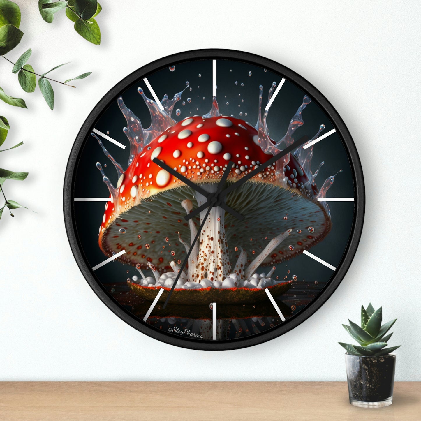 Amanita Dreams Wall Clock #3 w/ lines