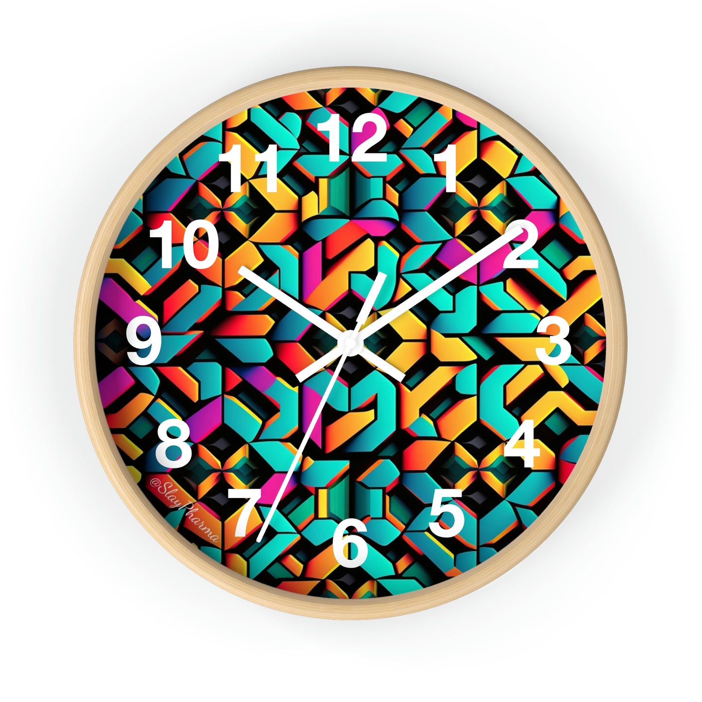 Geometric Wall Clock #2 w/ numbers