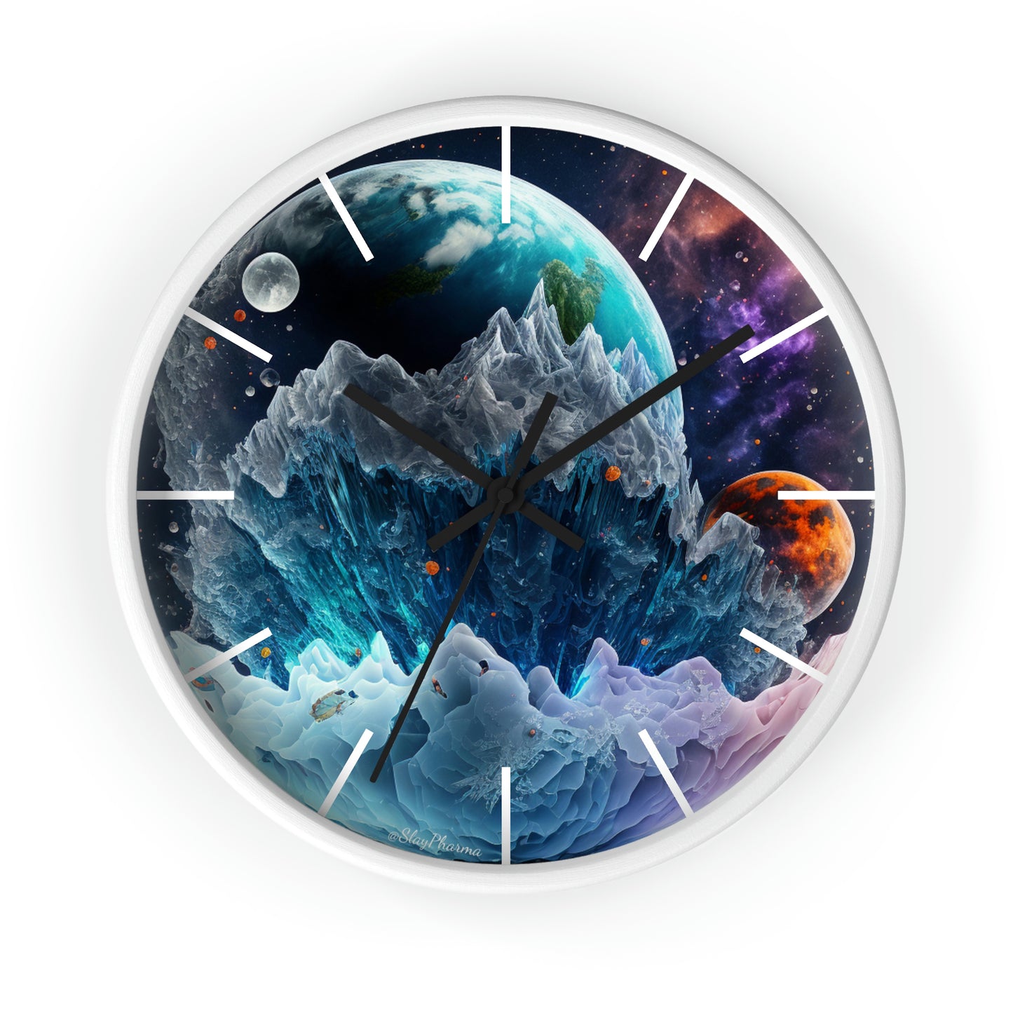 Other Worlds Wall Clock #1 w/ lines