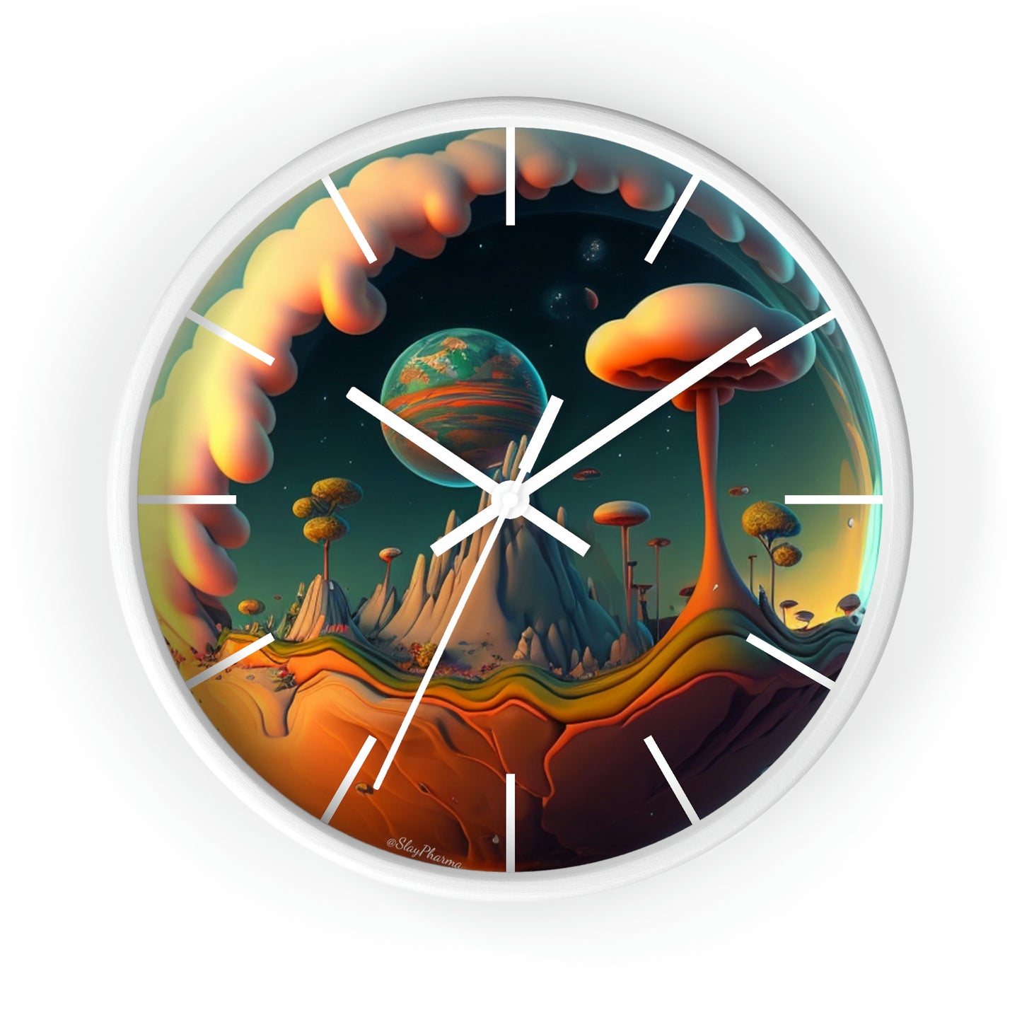 Other Worlds Wall Clock #4 w/ lines