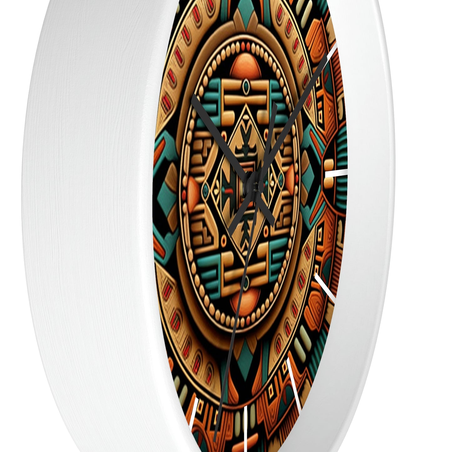 Native American pattern Wall Clock #2 w/ lines