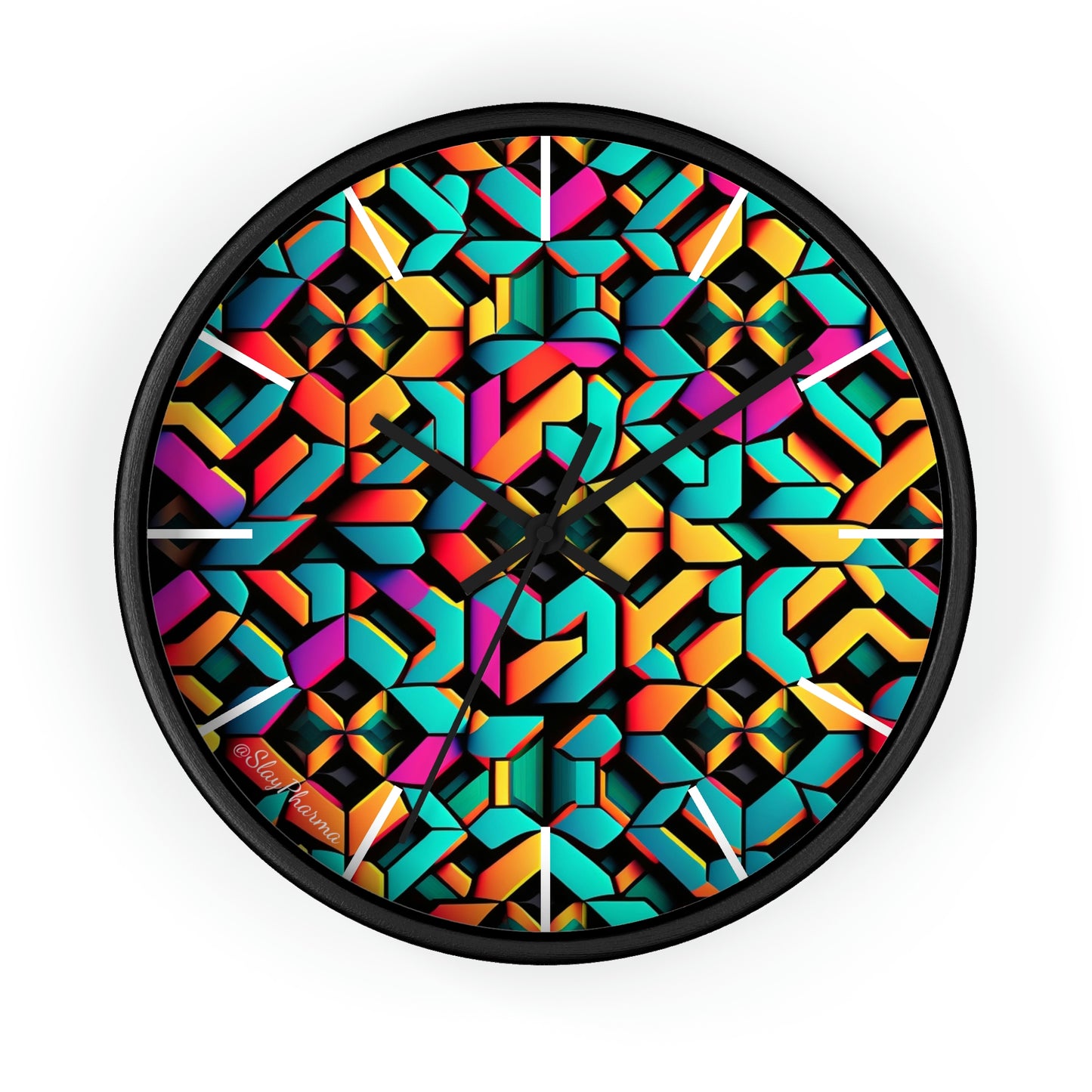 Geometric Wall Clock #2 w/ lines