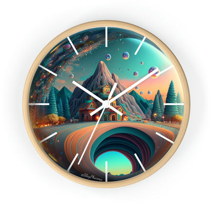 Other Worlds Wall Clock #3 w/ lines