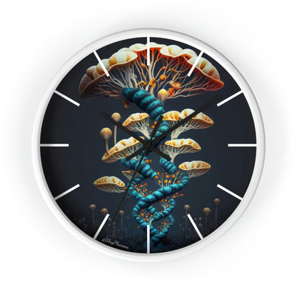 Infinite Mushroom DNA Wall Clock w/ lines