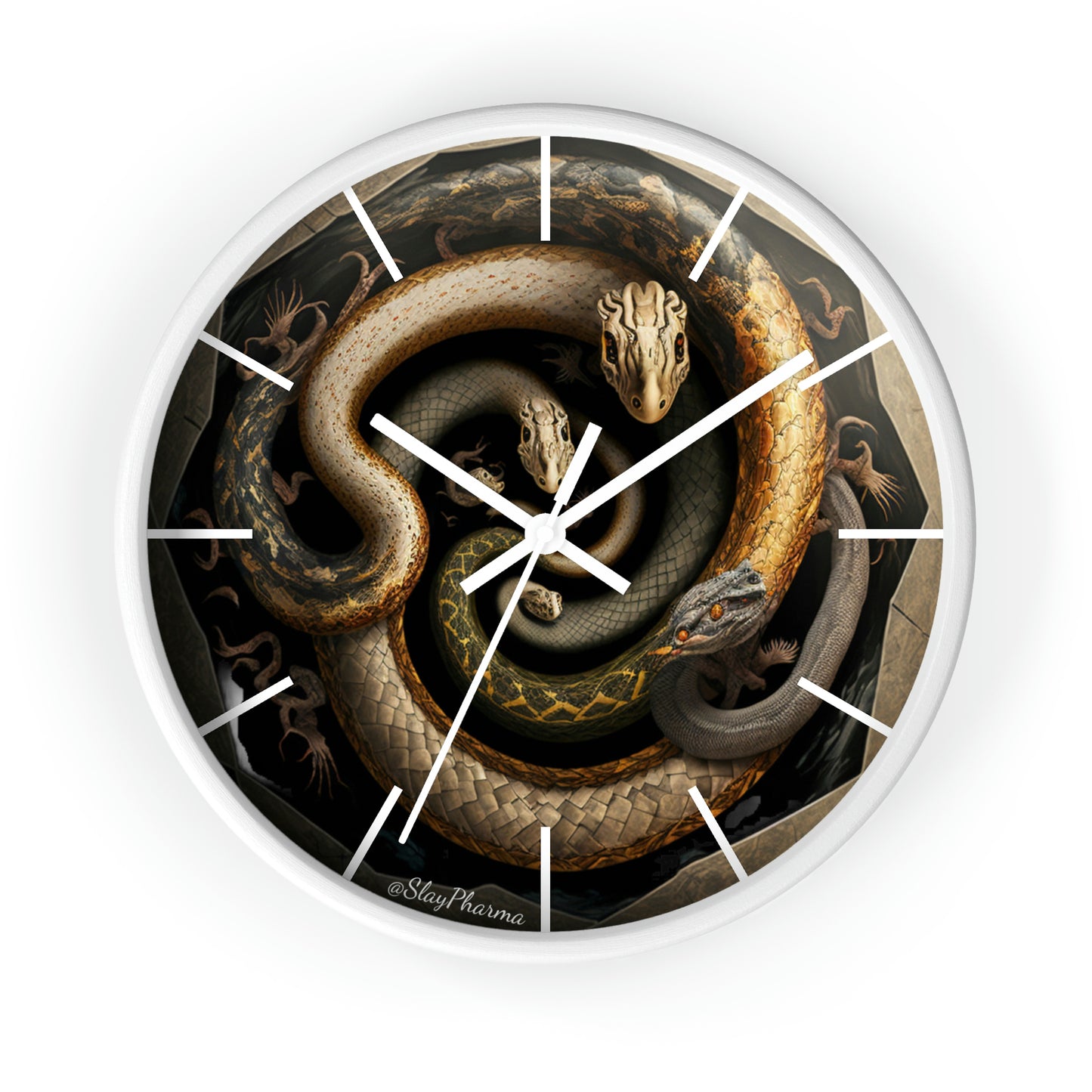 Snakes on a Wall Clock w/ lines