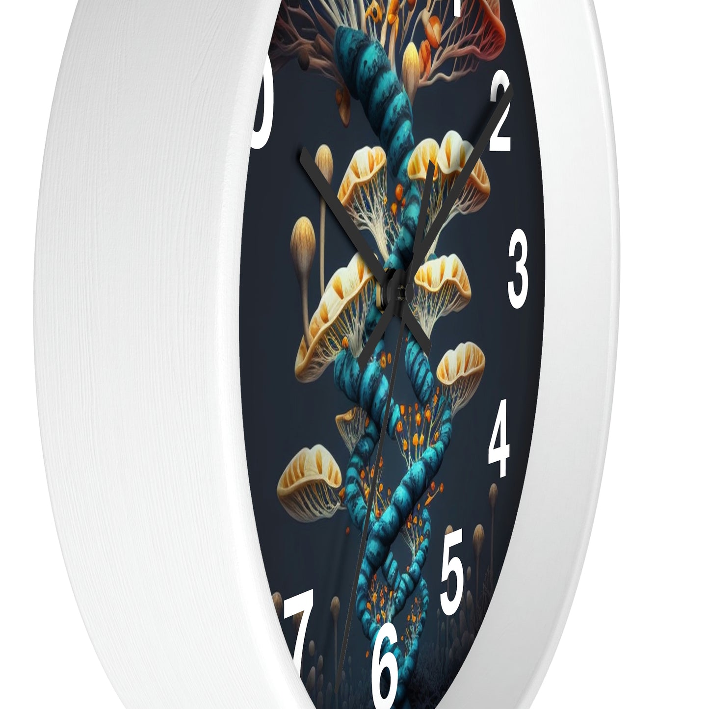 Infinite Mushroom DNA Wall Clock w/ numbers