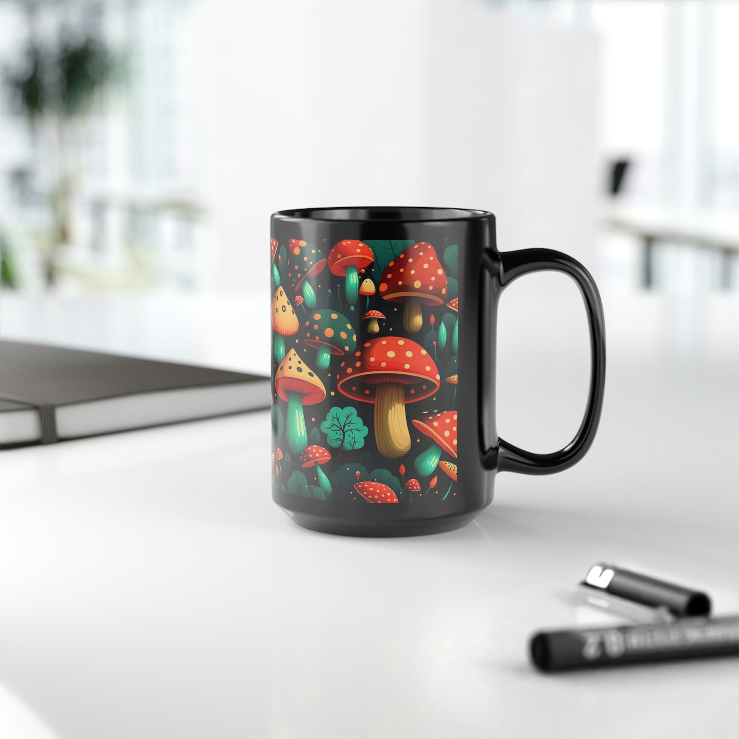 Mushroom Pattern Mug #7, 15oz