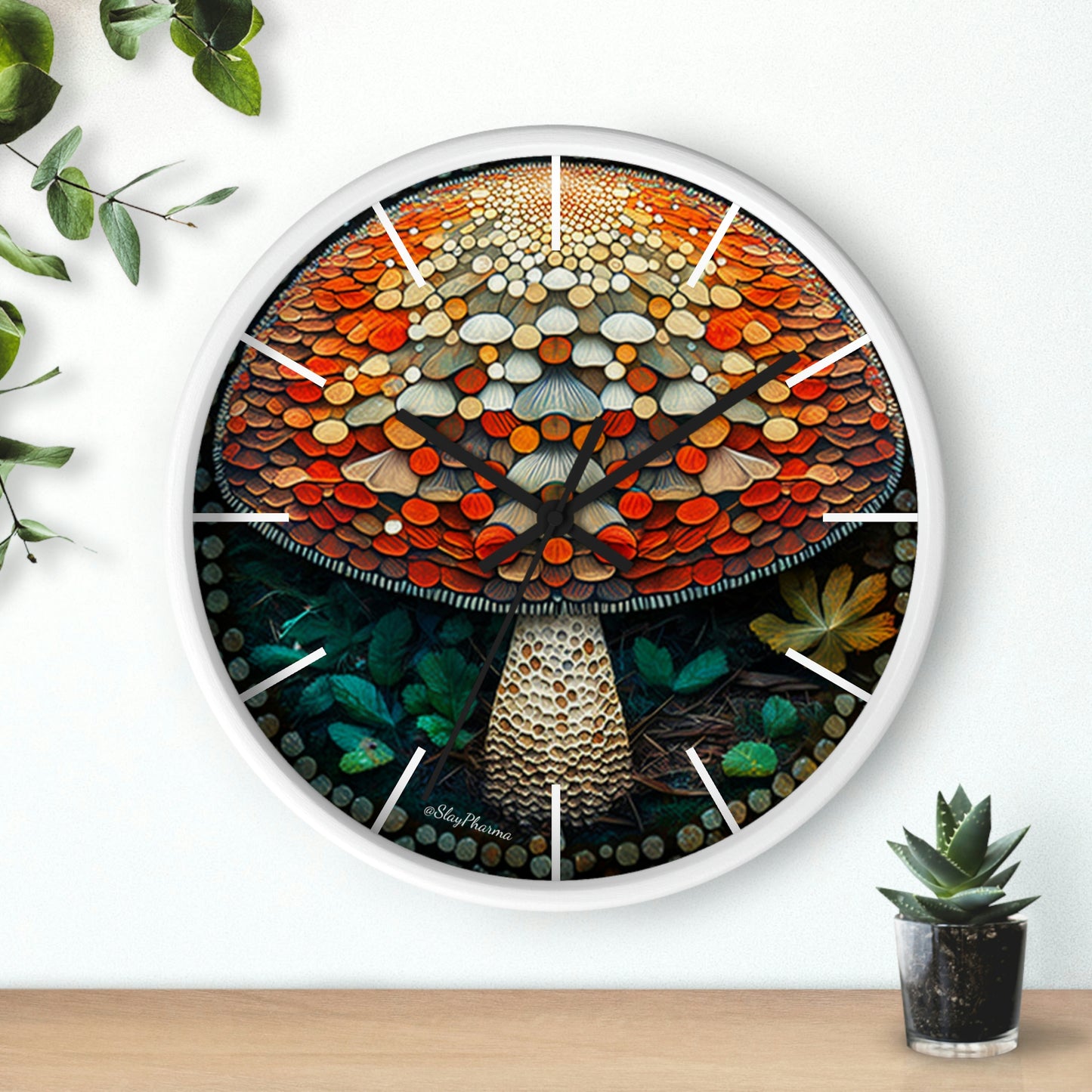 Once Upon a Mushroom Wall Clock w/ lines