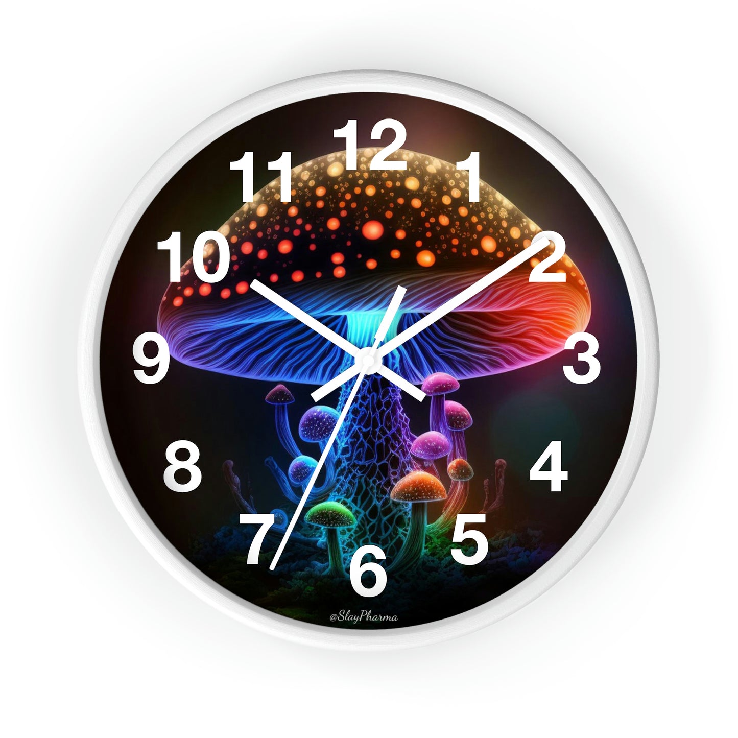 Glowing Mushroom Wall Clock w/ numbers