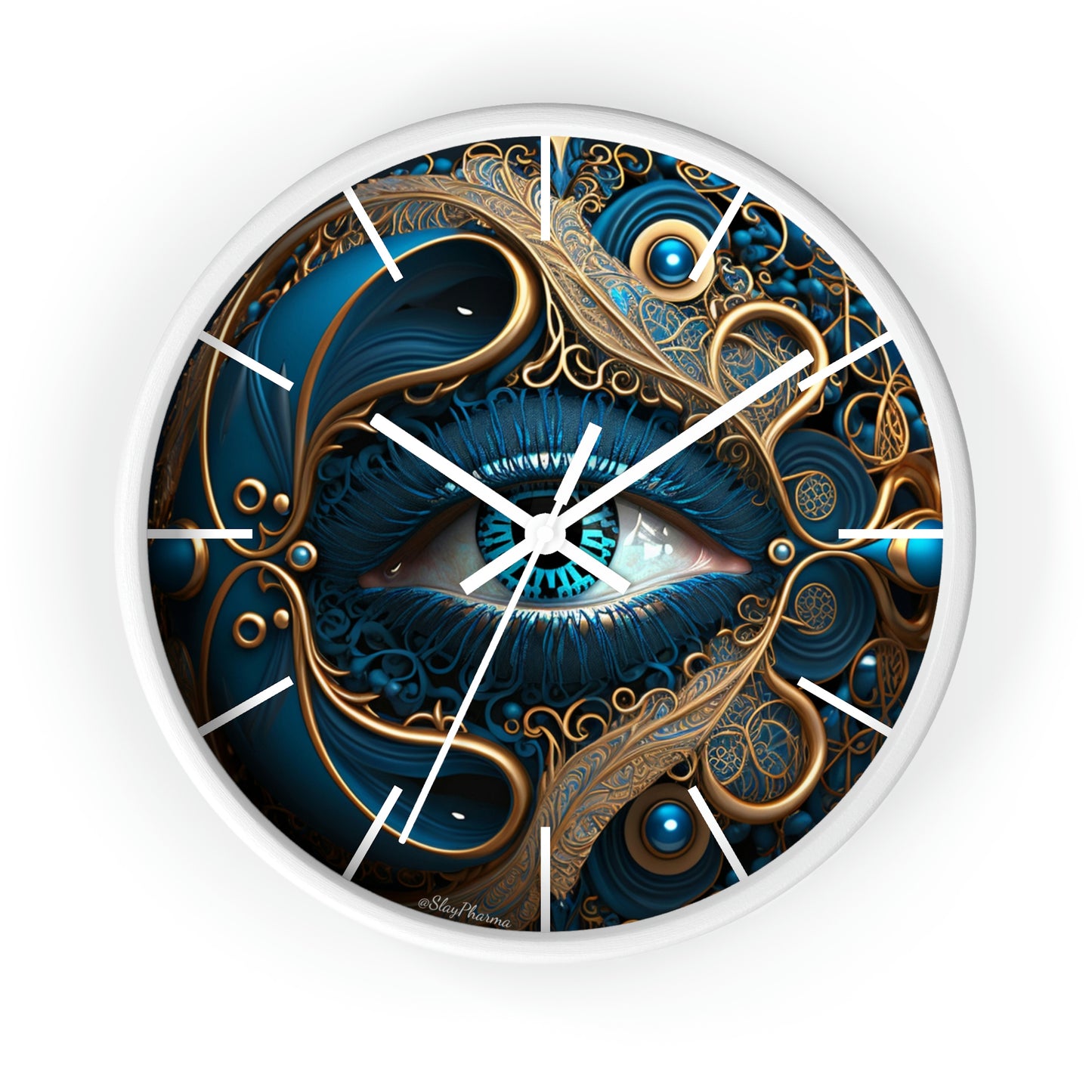 Peacock Dreamer Wall Clock #2 w/ lines