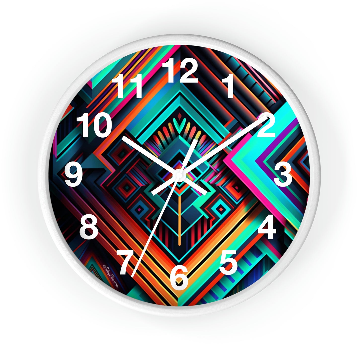 Geometric Wall Clock #1 w/ numbers