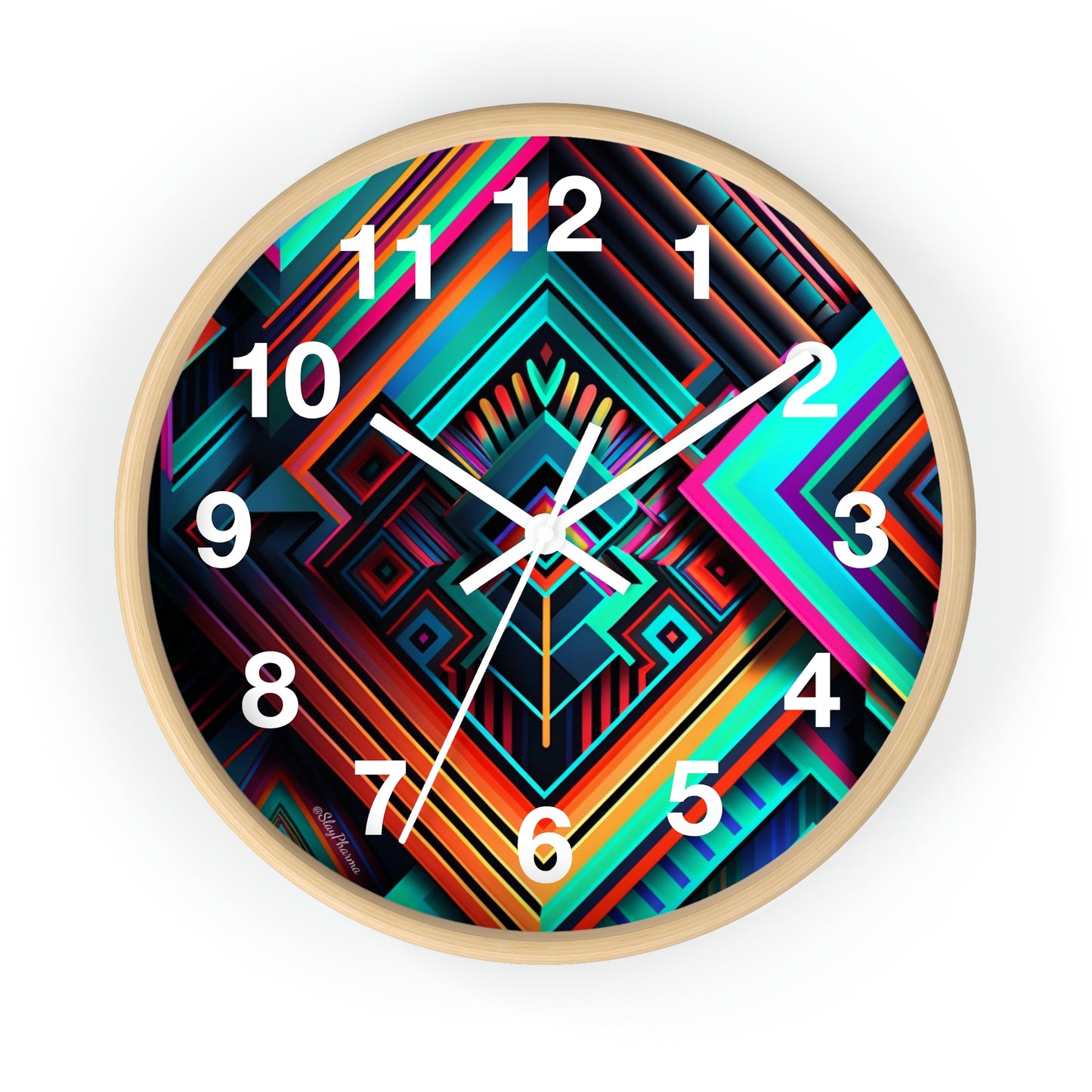 Geometric Wall Clock #1 w/ numbers