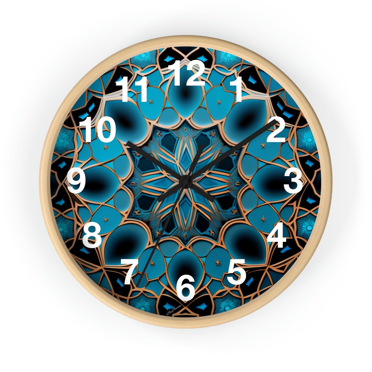 Muqarnas pattern Wall Clock #2 w/ numbers