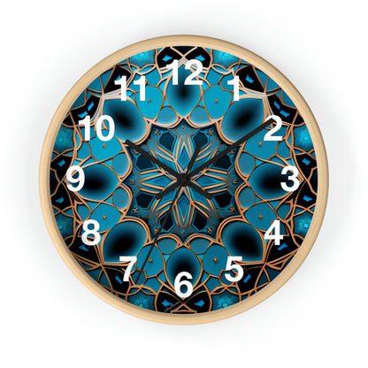 Muqarnas pattern Wall Clock #2 w/ numbers