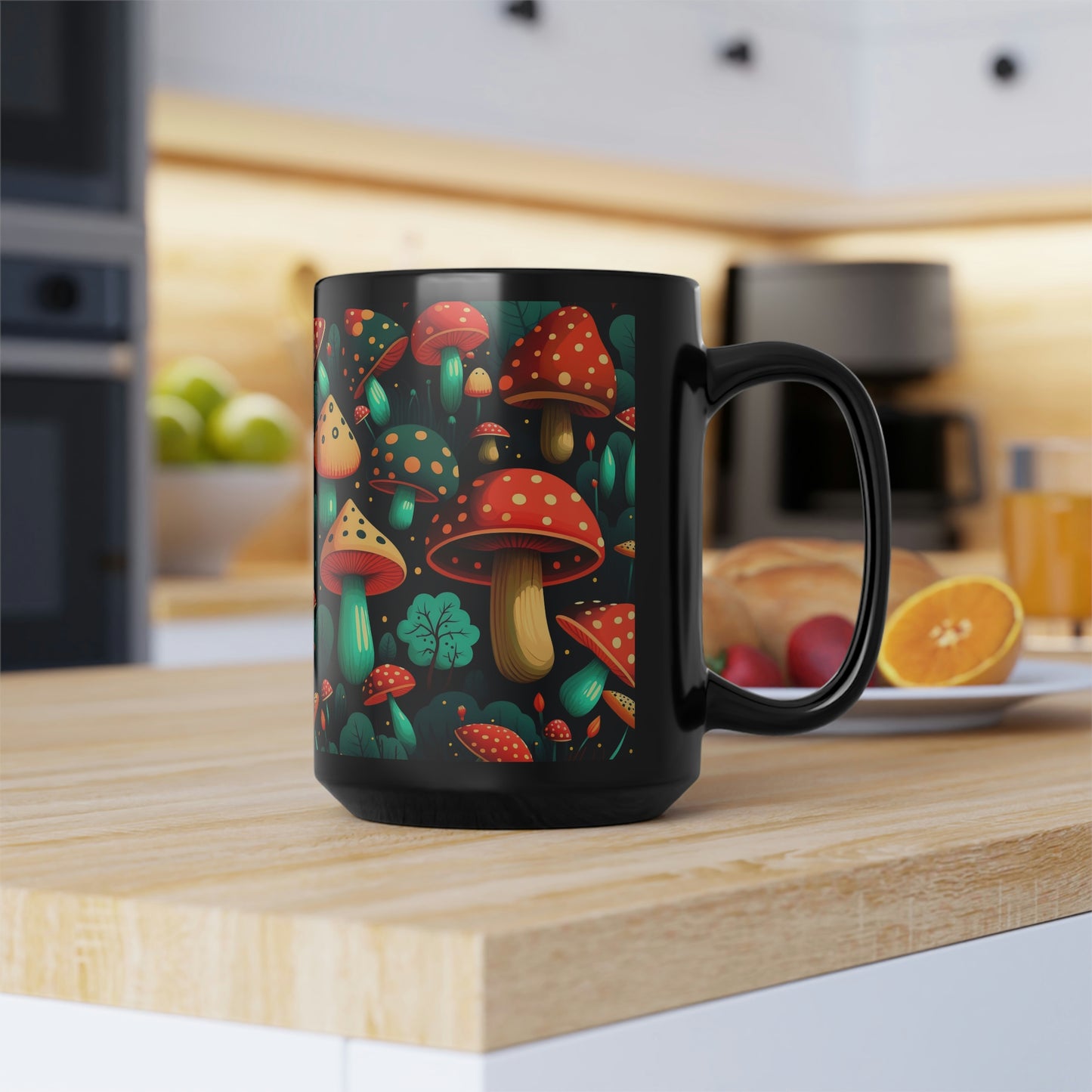 Mushroom Pattern Mug #7, 15oz