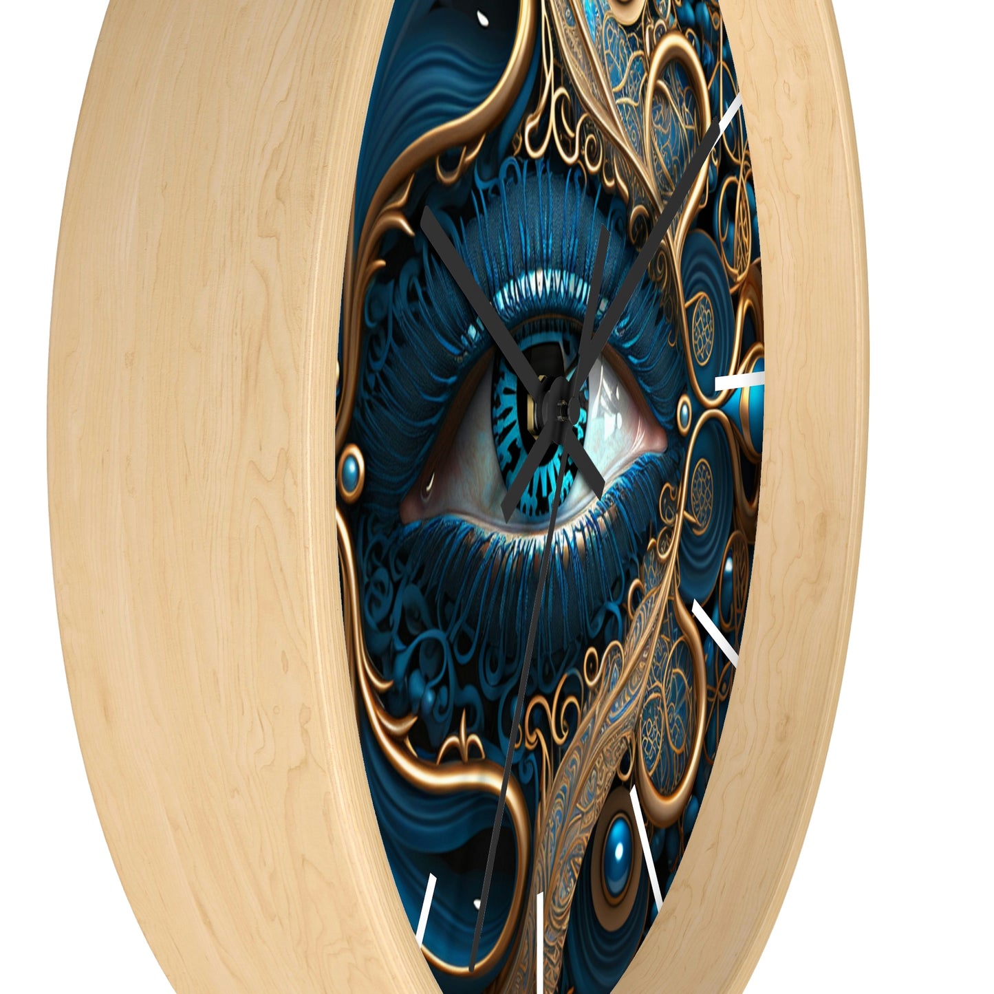 Peacock Dreamer Wall Clock #2 w/ lines