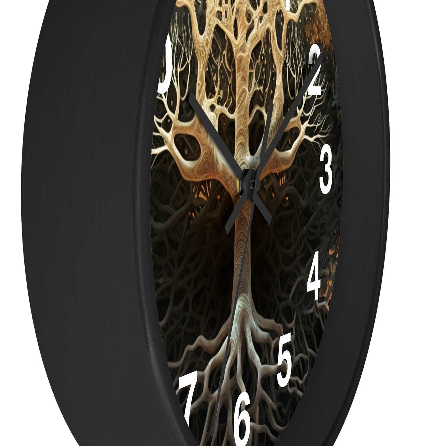 Mycelium Tree Roots Wall Clock w/ numbers