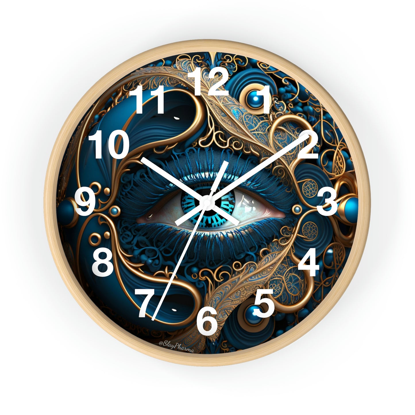 Peacock Dreamer Wall Clock #2 w/ numbers