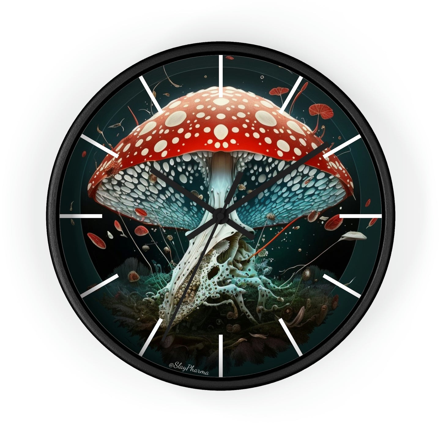 Amanita Dreams Wall Clock #4 w/ lines