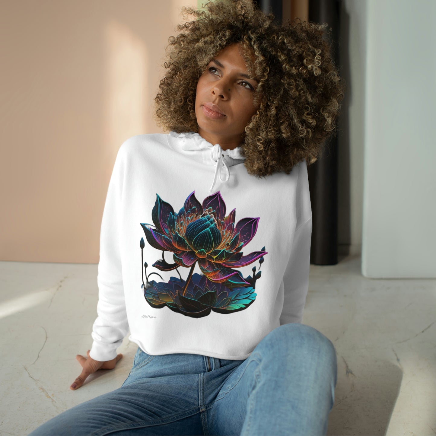 Lotus Life Crop Hoodie no back design