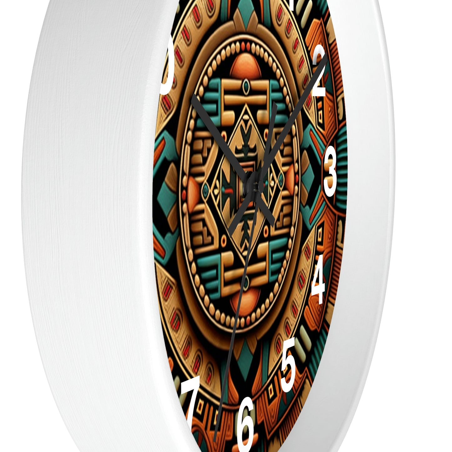 Native American pattern Wall Clock #2 w/ numbers