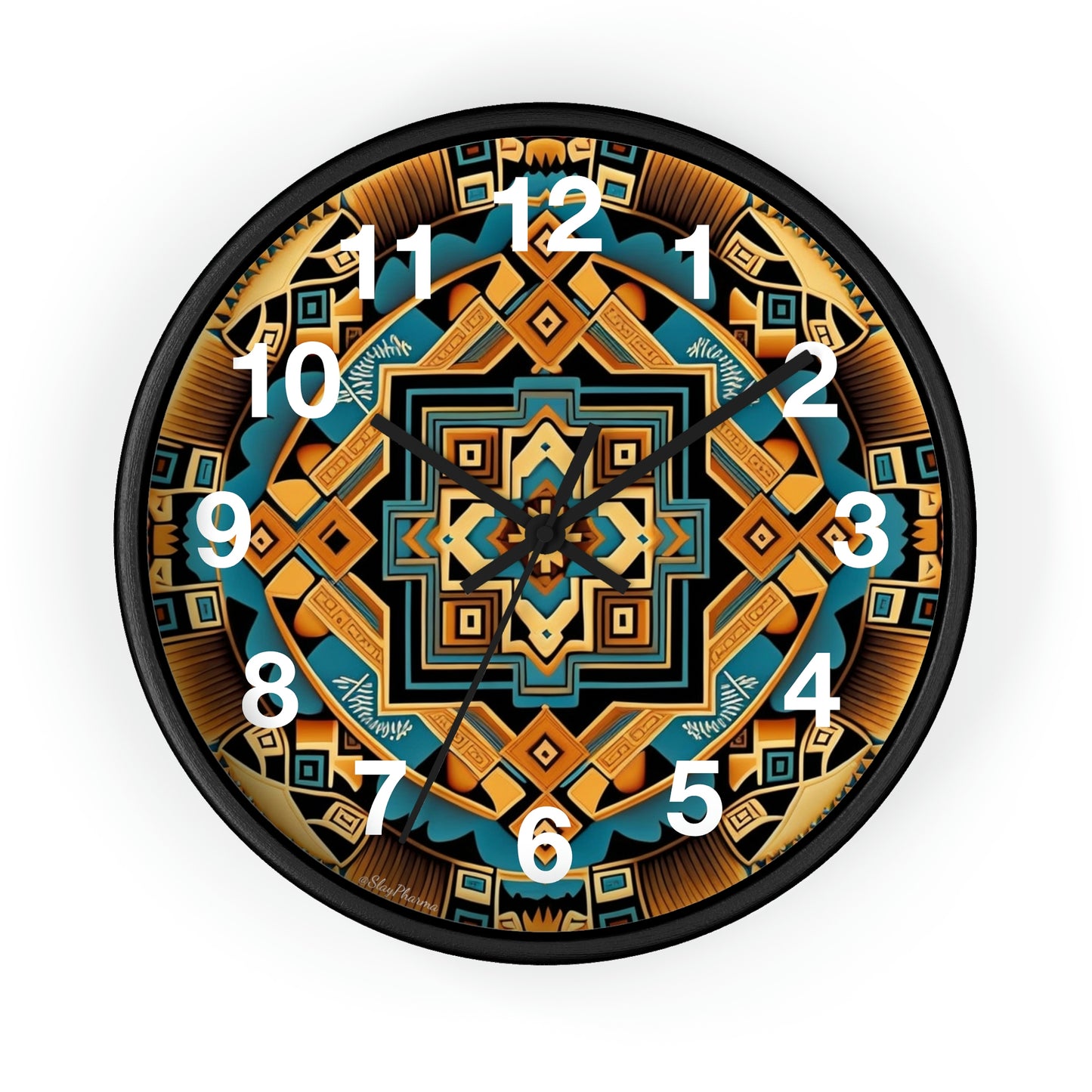 Native American pattern Wall Clock #3 w/ numbers