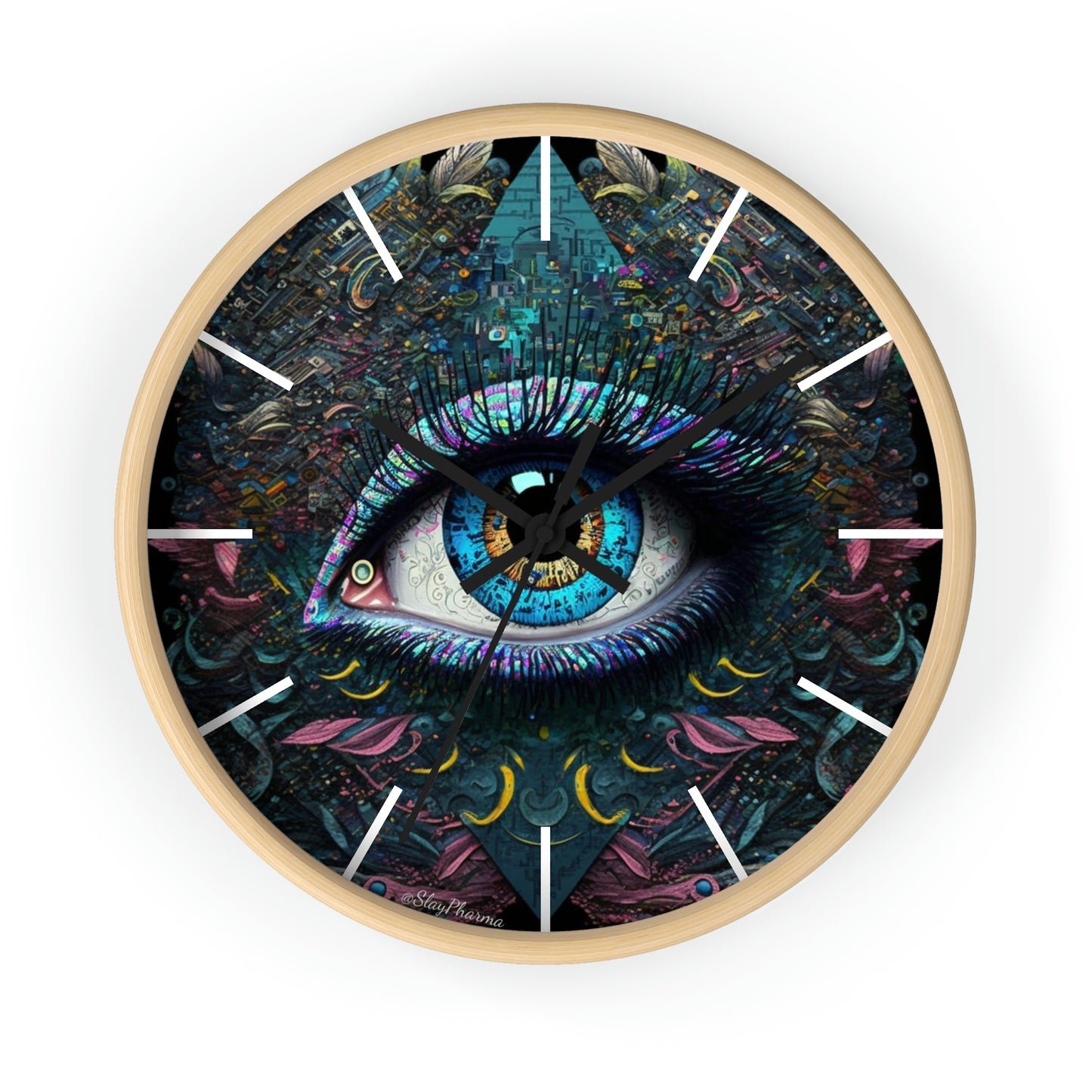 All Seeing Eye Wall Clock #1w/ lines