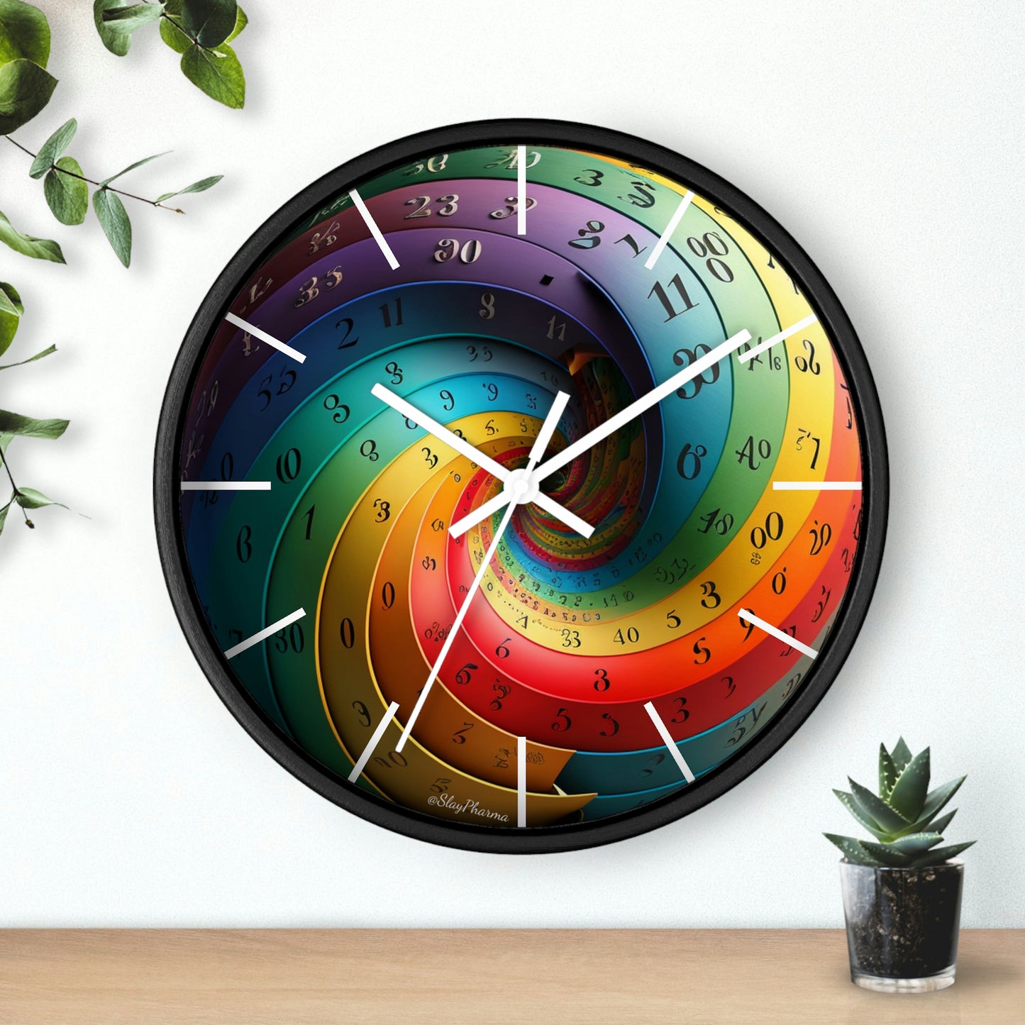 Timeless Impossible Spiral Wall Clock #1 w/ lines