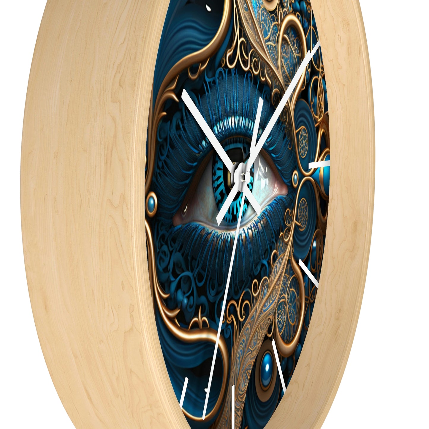 Peacock Dreamer Wall Clock #2 w/ lines