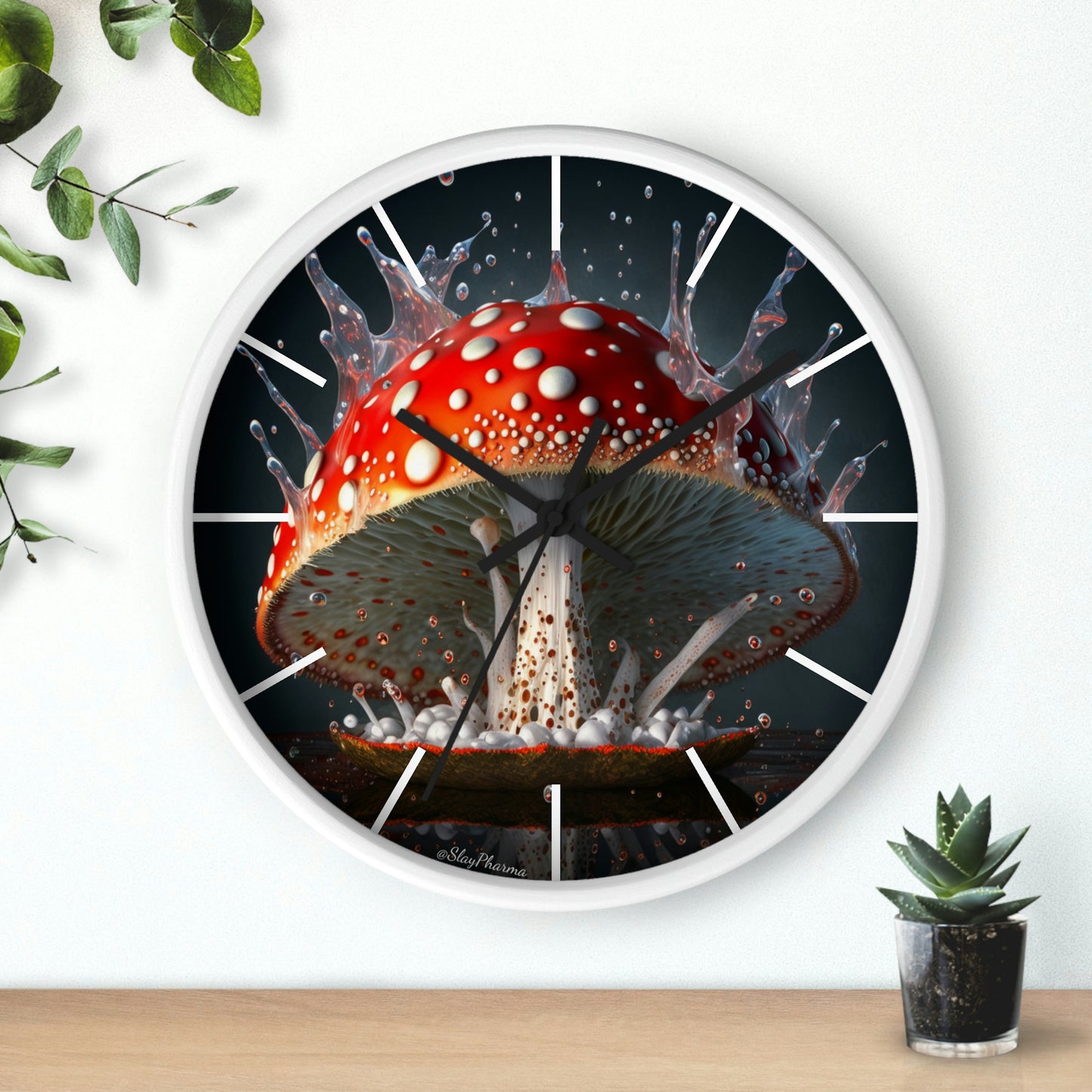 Amanita Dreams Wall Clock #3 w/ lines