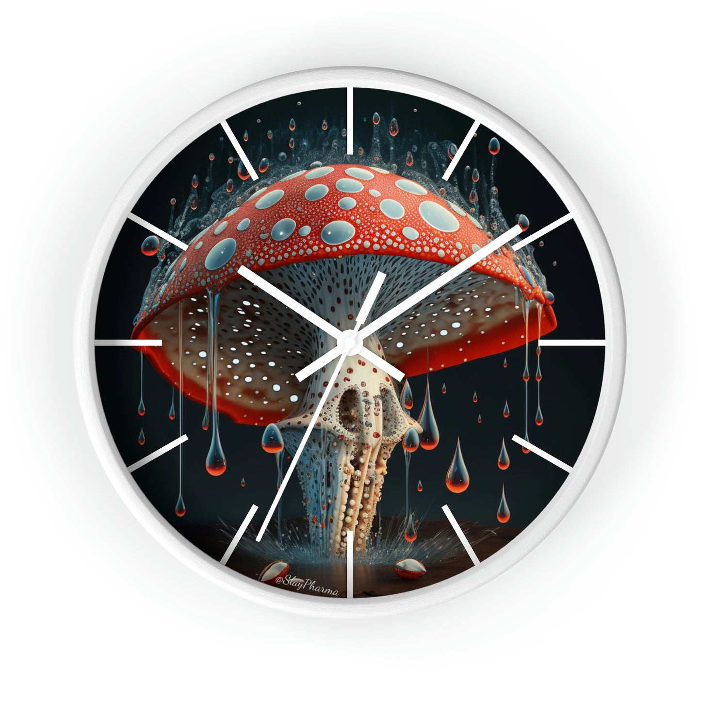 Amanita Dreams Wall Clock #2 w/ lines