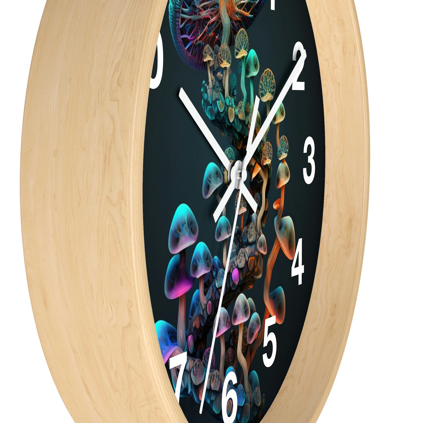 Infinite Mushroom DNA Wall Clock #3 w/ numbers