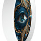 Peacock Dreamer Wall Clock #2 w/ lines