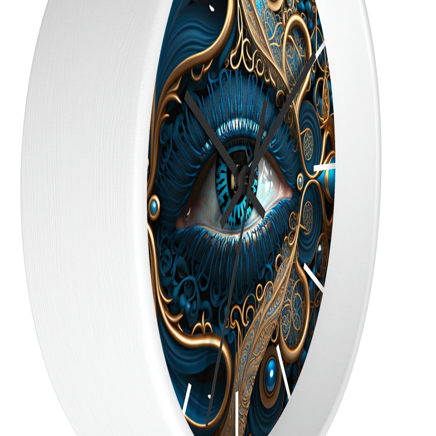 Peacock Dreamer Wall Clock #2 w/ lines