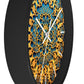 Muqarnas pattern Wall Clock w/ lines