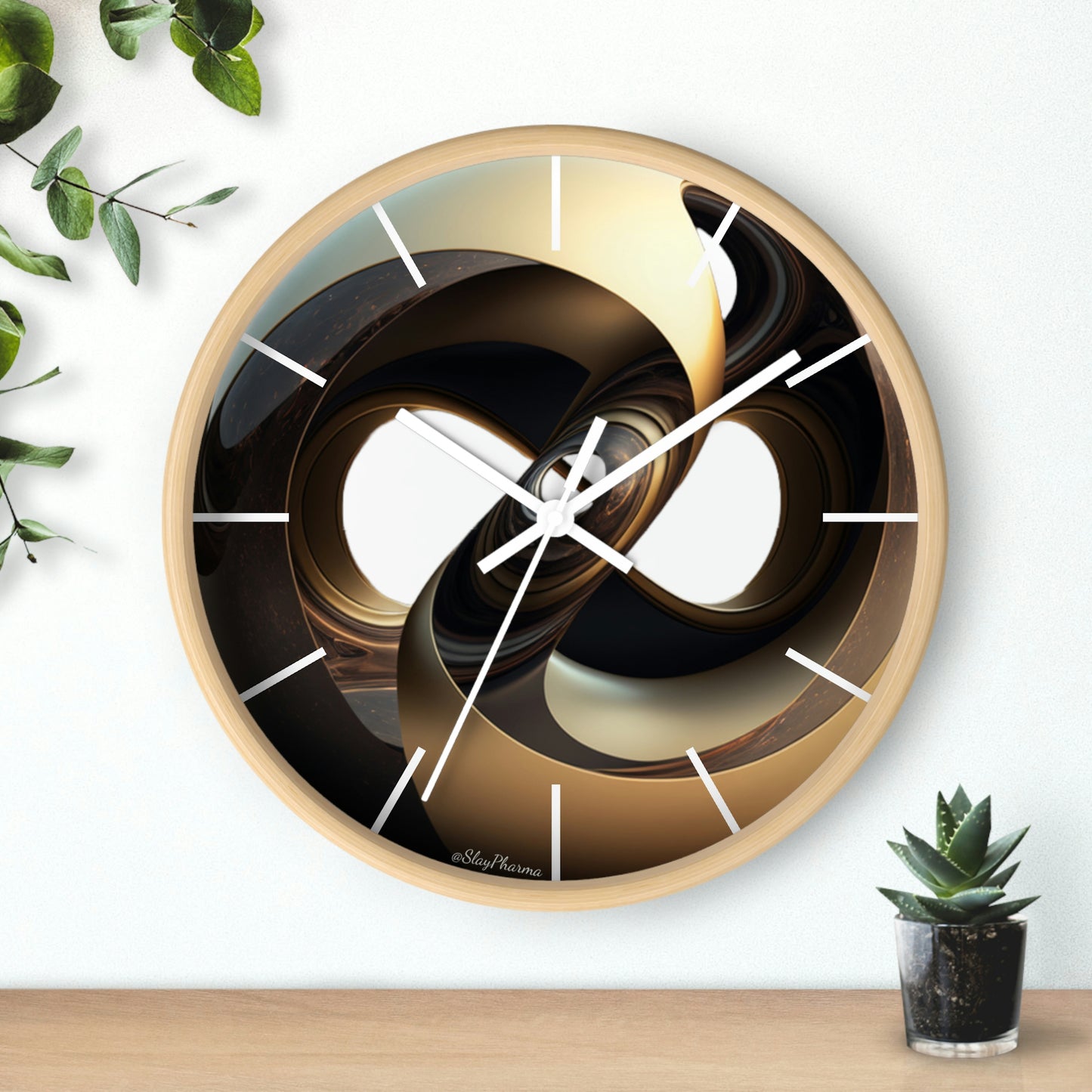 Geometric Wall Clock #11 w/ lines