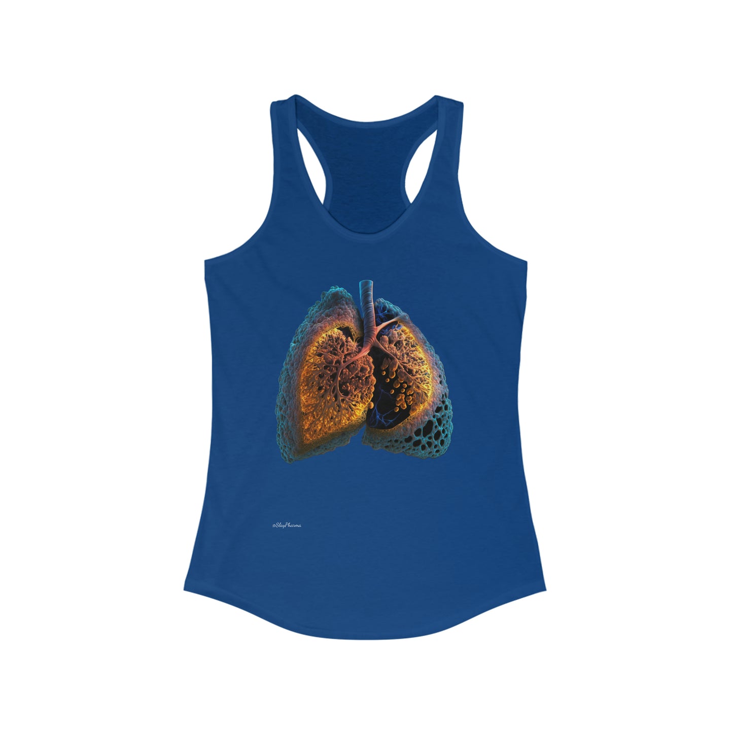 "Just Breathe" Atomic Lungs Women's Ideal Racerback Tank