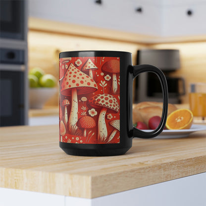 Mushroom Pattern Mug #9, 15oz