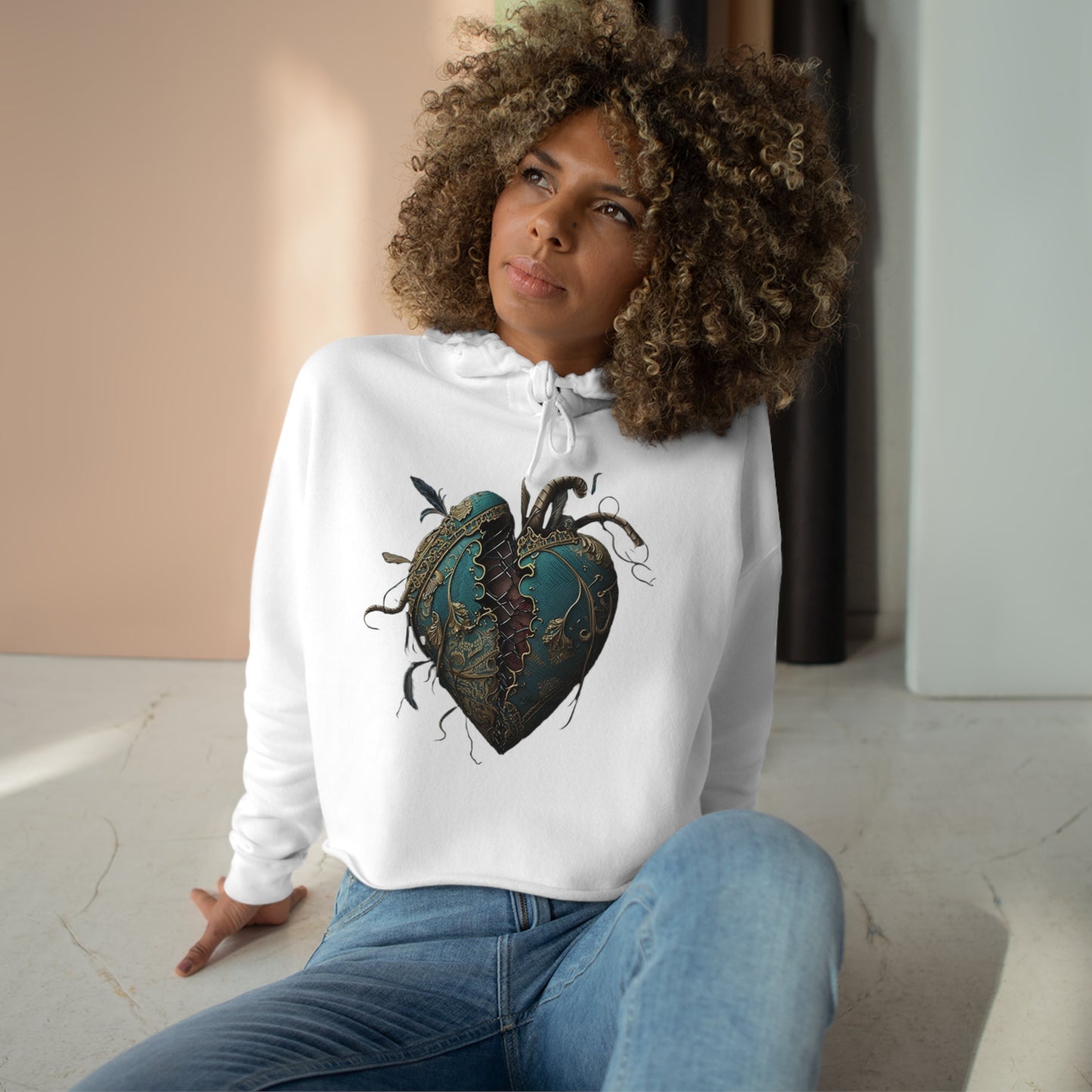 Sew up My Broken Heart Crop Hoodie