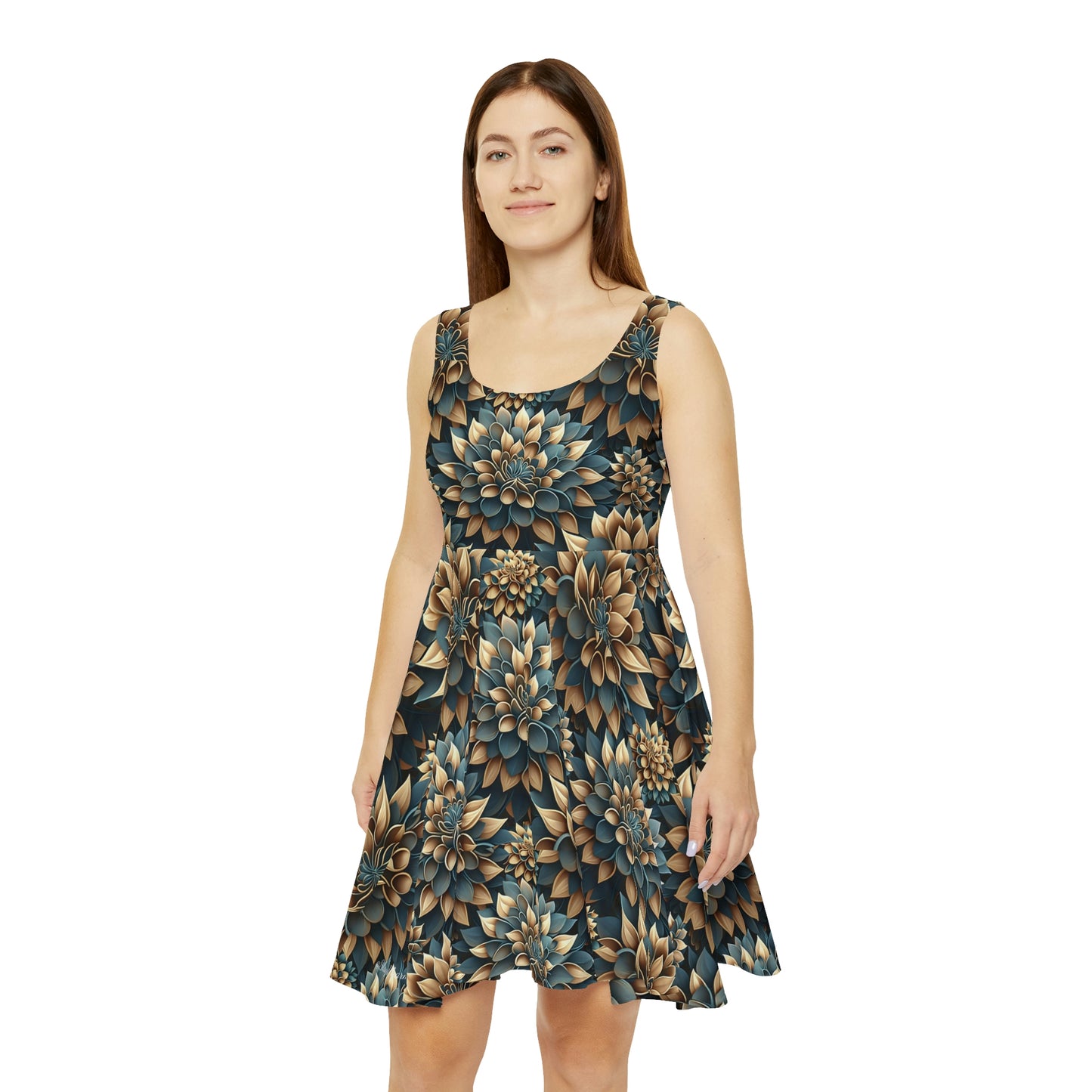 Mandala Floral Pattern Women's Skater Dress