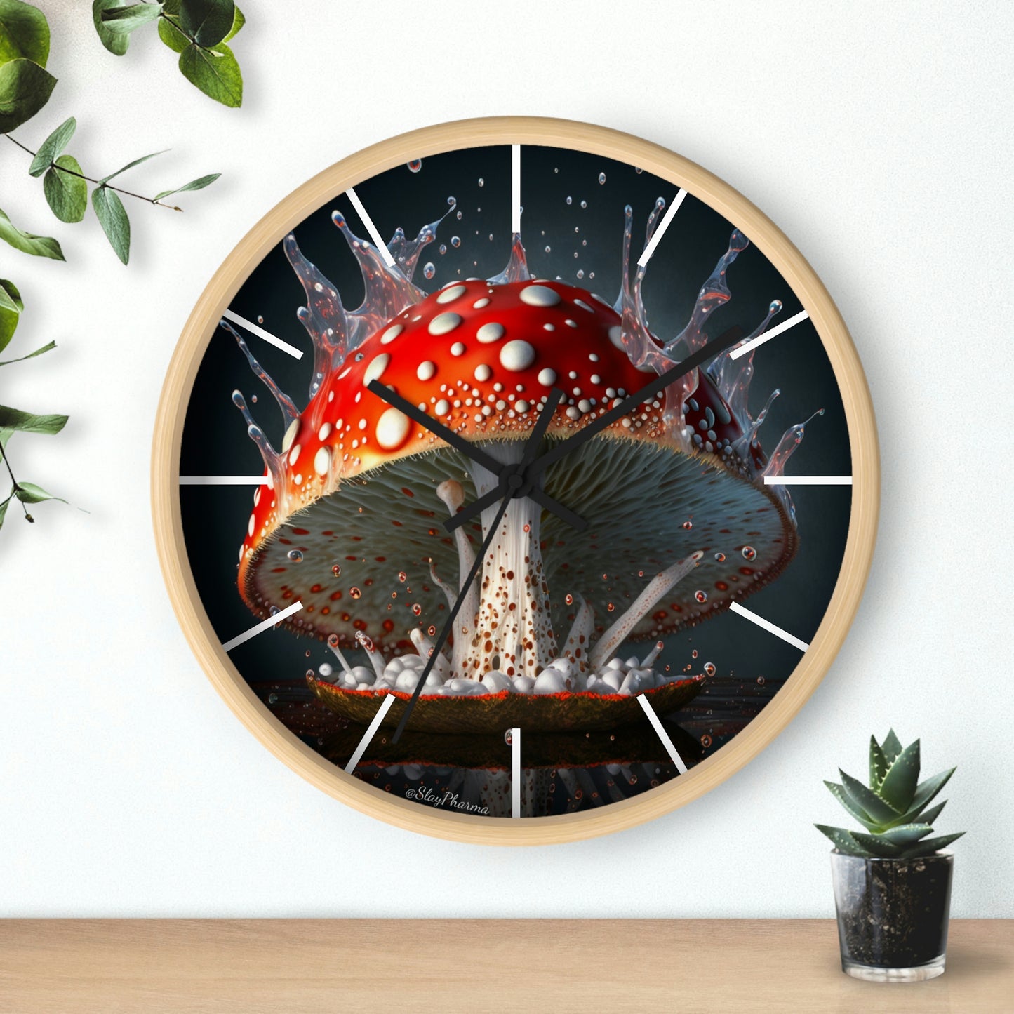 Amanita Dreams Wall Clock #3 w/ lines