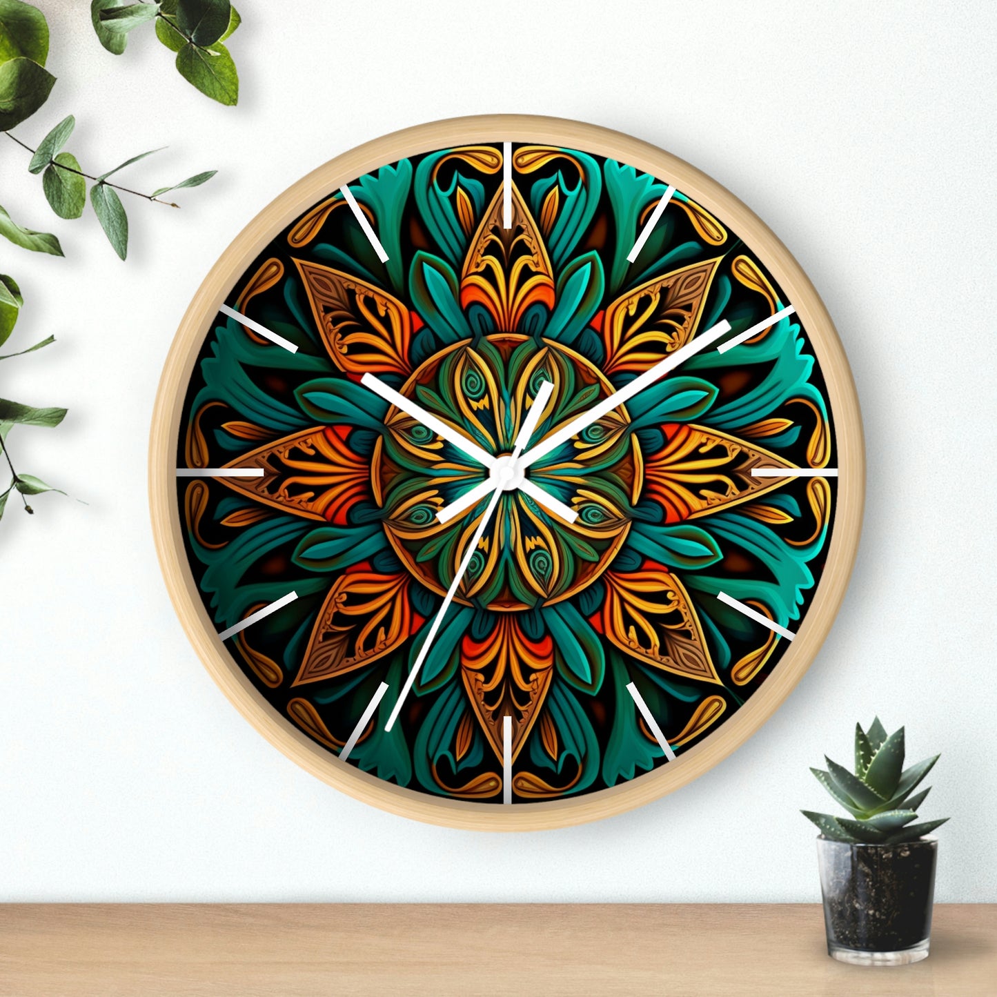 Mandala Wall Clock w/ lines