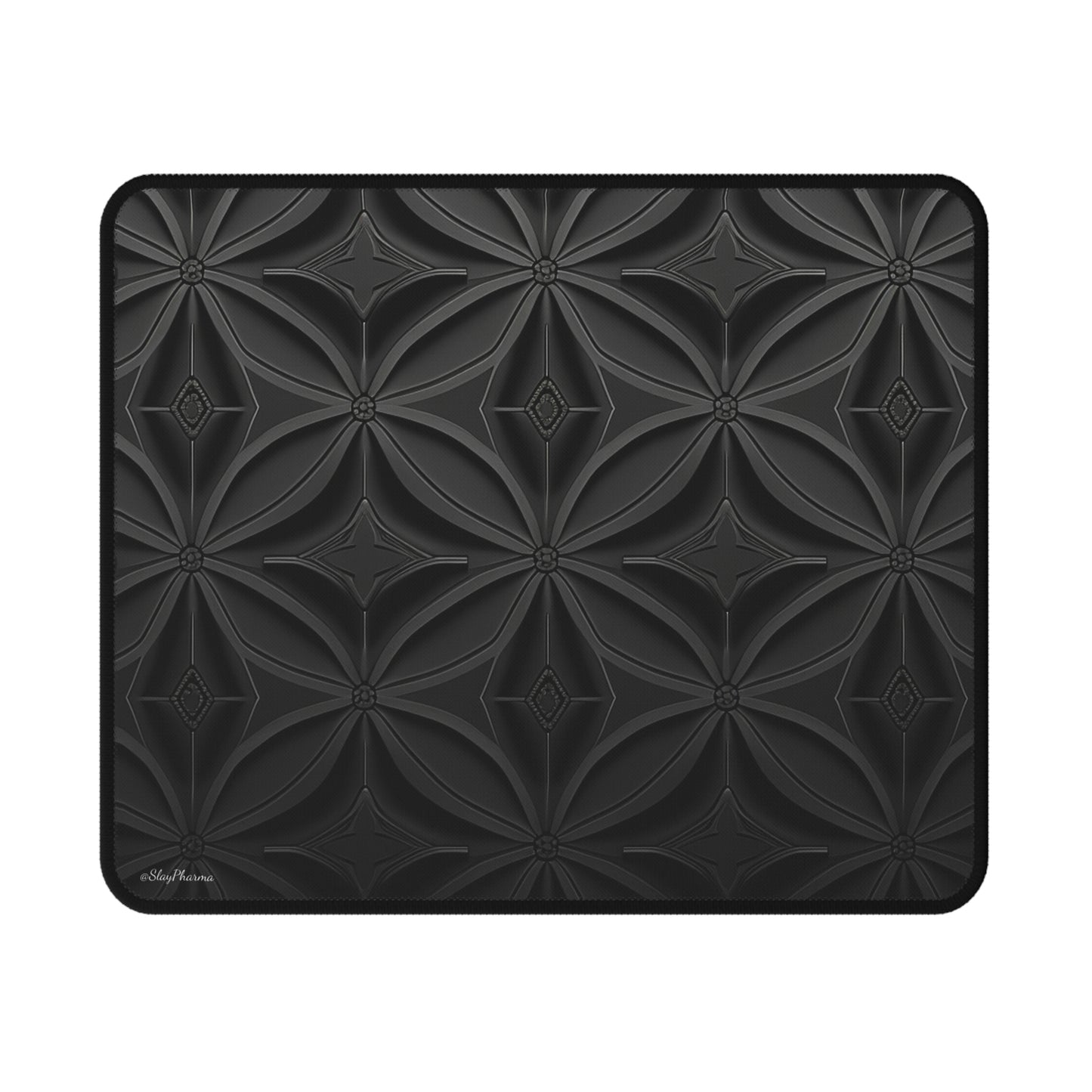 Fancy Black Geometric Pattern Mouse Pad #2