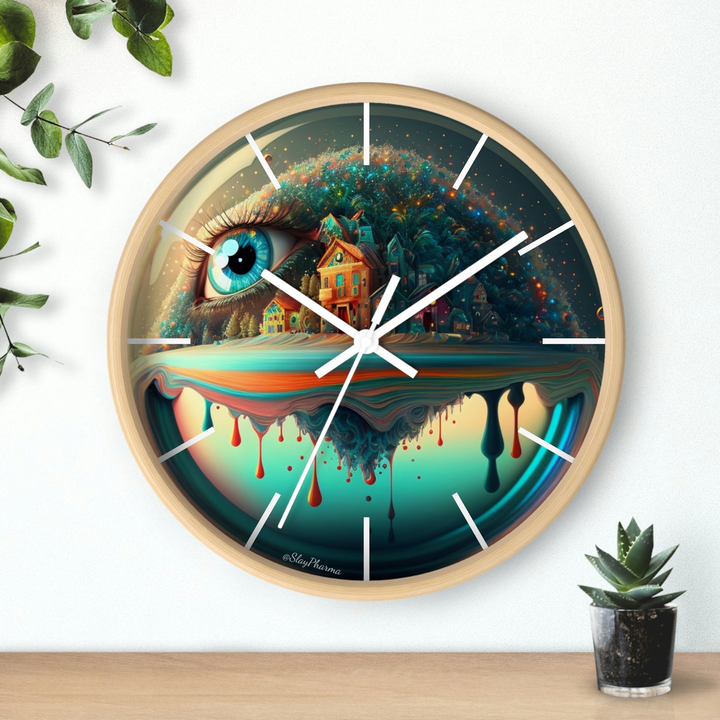 Other Worlds Wall Clock #2 w/ lines