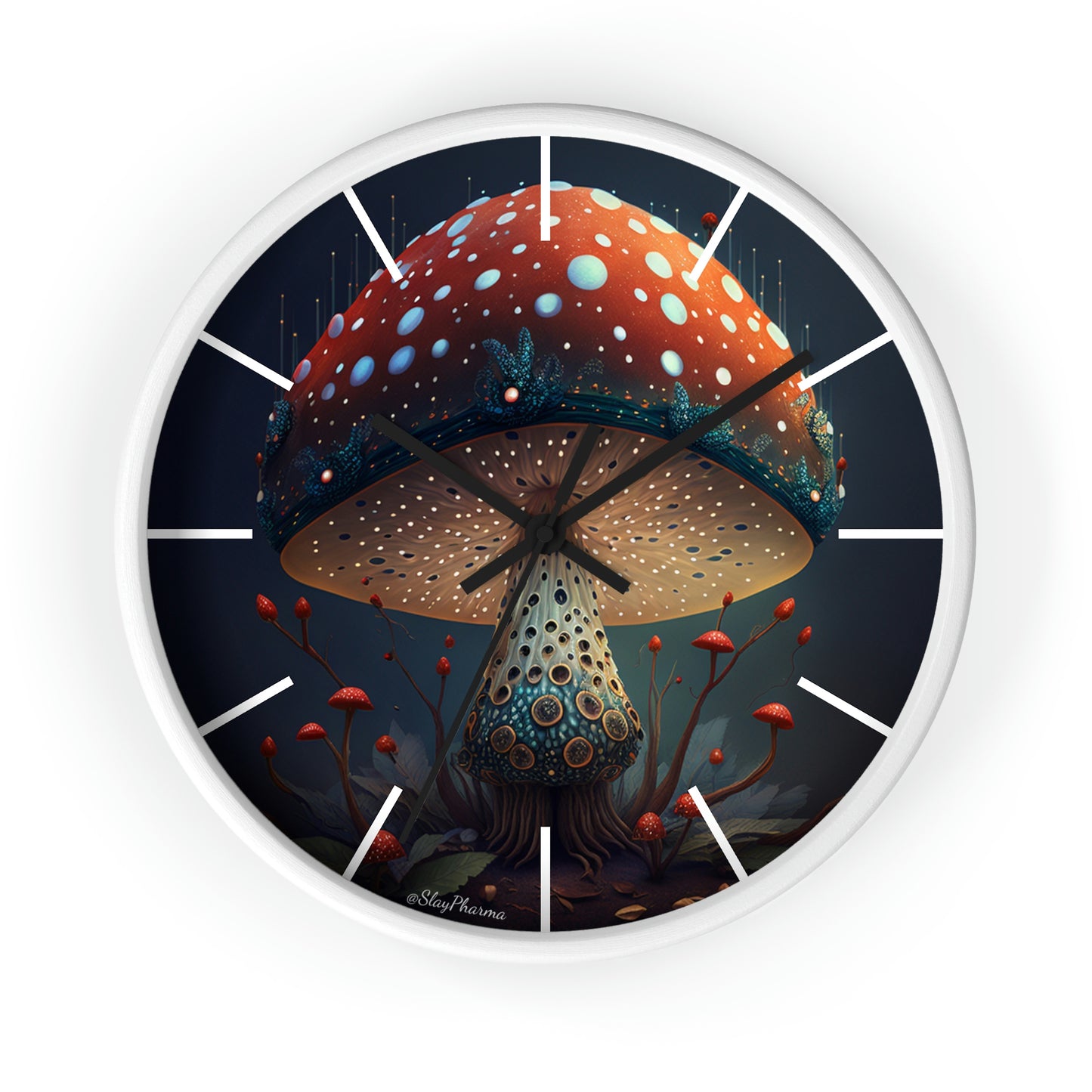 Amanita Dreams Wall Clock w/ lines