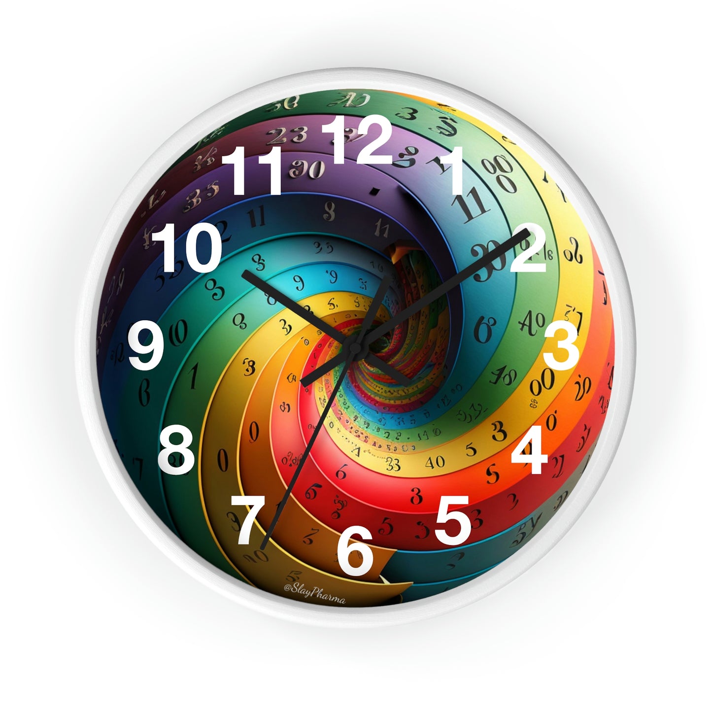 Timeless Impossible Spiral Wall Clock #1 w/ numbers