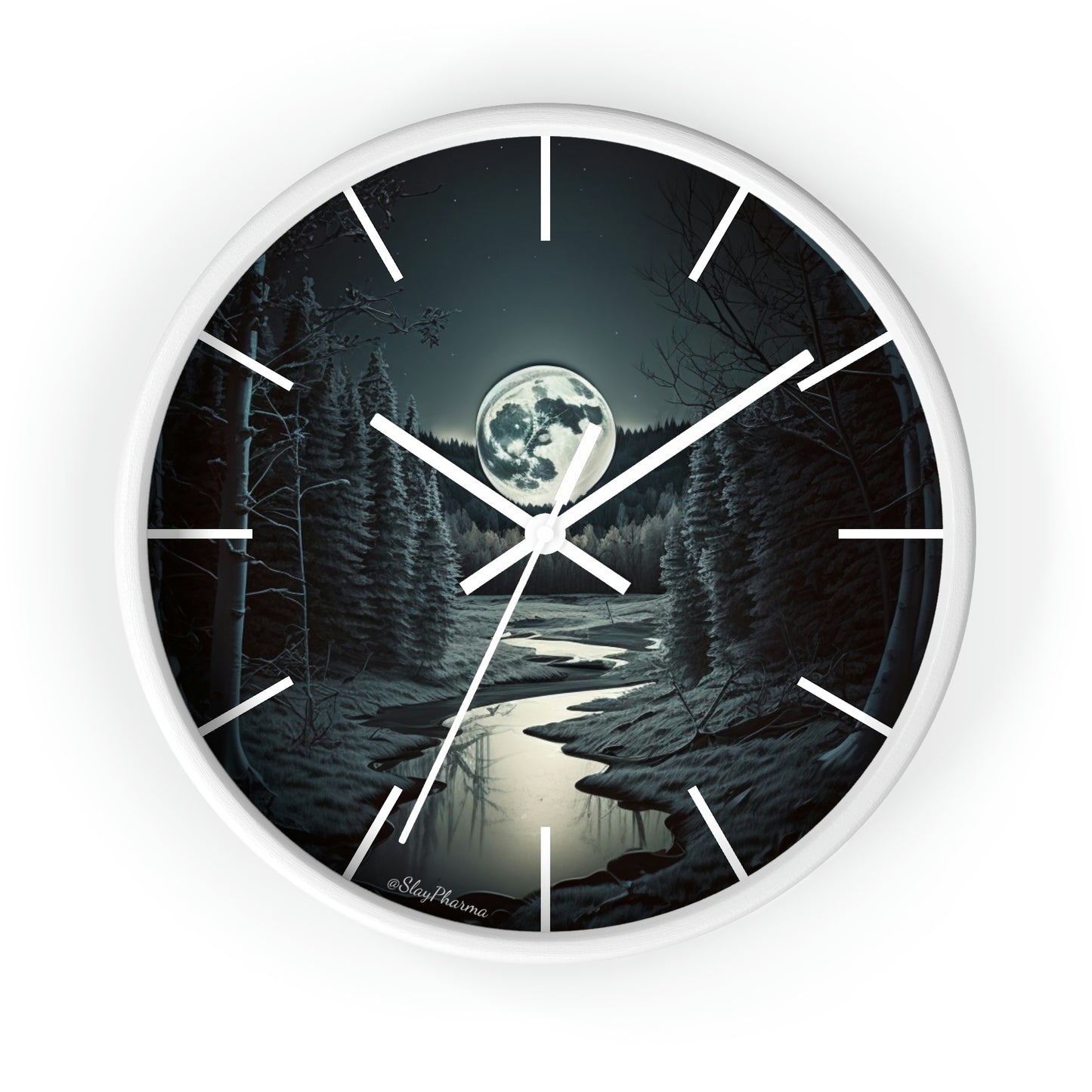 Moonrise Wall Clock #1 w/ lines