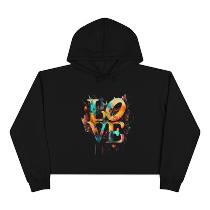 Live, Love, Lotus Crop Hoodie