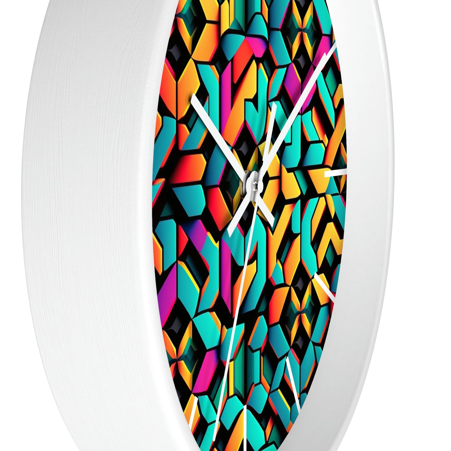 Geometric Wall Clock #2 w/ lines